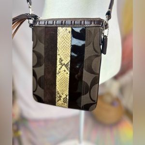 Coach - Vintage Signature Chocolate Canvas & Leather Crossbody.